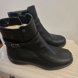 Elegant Black Leather Ankle Booties